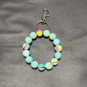 Colorful Beaded Wristlet Keychain Bracelet (handmade)